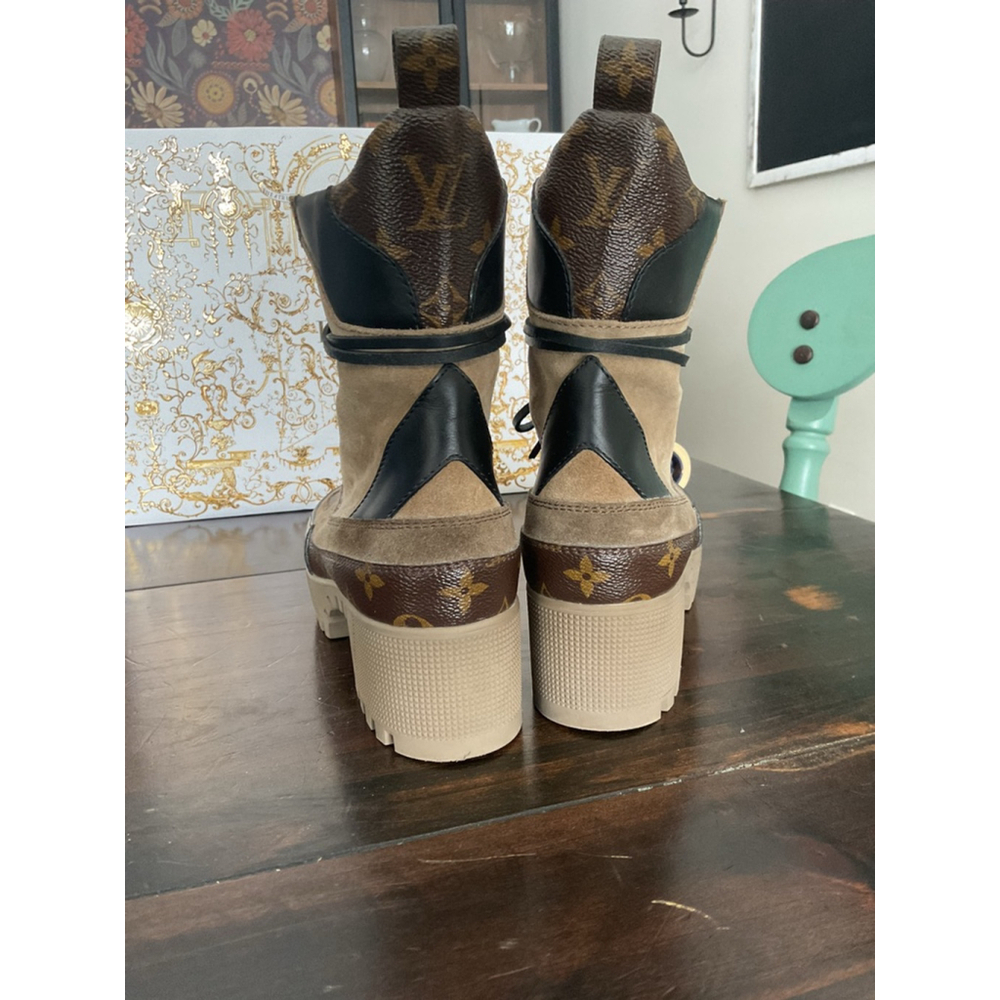 Louis Vuitton Laureate Platform Desert Boots Monogram Canvas Suede Size 39 - Picture 12 of 16